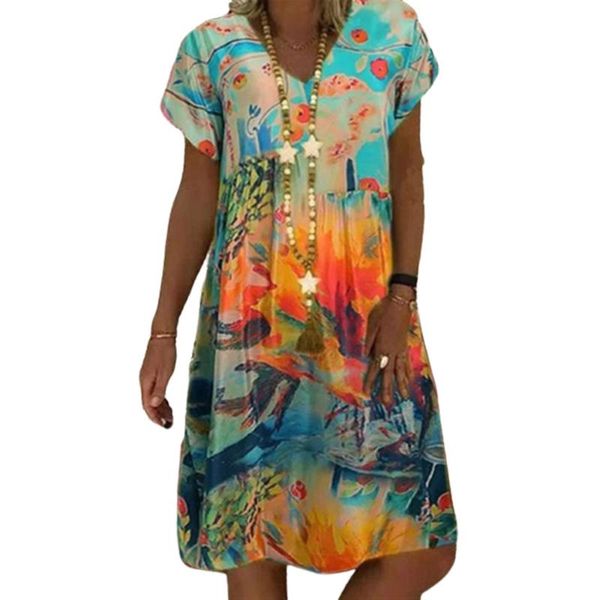 casual dresses women's dress floral print boho v neck tie dye vintage a-line short sleeve knee-length holiday summer beach, Black;gray
casual dresses women's dress floral print boho v neck tie dye vintage a-line short sleeve knee-length holiday summer beach, Black;gray