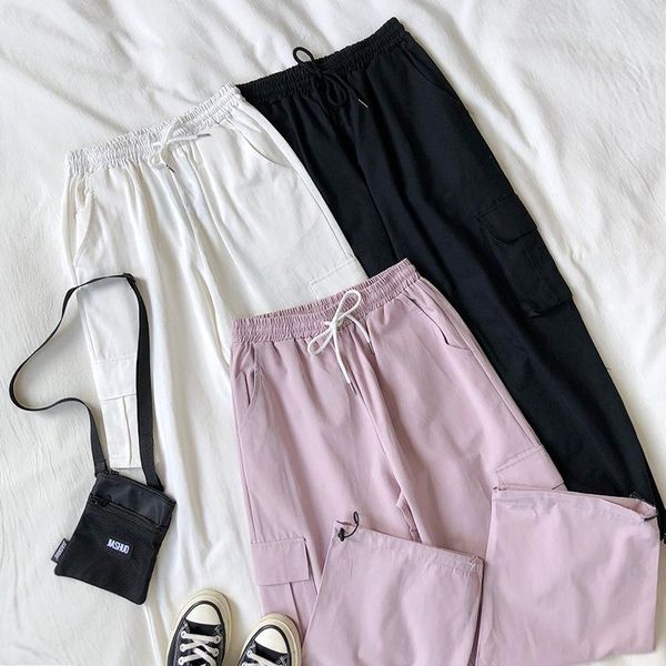 women's pants & capris wide leg drawstring cargo design street pocket loose slim sports ankle-length, Black;white
women's pants & capris wide leg drawstring cargo design street pocket loose slim sports ankle-length, Black;white