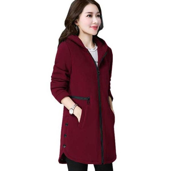 women's hoodies & sweatshirts mom wear hooded zipper plus fleece coats 2021 mid-length autumn outerwear winter thick trendy jacket l12, Black
women's hoodies & sweatshirts mom wear hooded zipper plus fleece coats 2021 mid-length autumn outerwear winter thick trendy jacket l12, Black