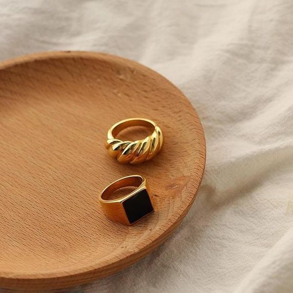 cluster rings silver inlaid black enamel square ring twist stacked band jewelry exquisite gold plated neutral style luxury accessories, Golden;silver
cluster rings silver inlaid black enamel square ring twist stacked band jewelry exquisite gold plated neutral style luxury accessories, Golden;silver