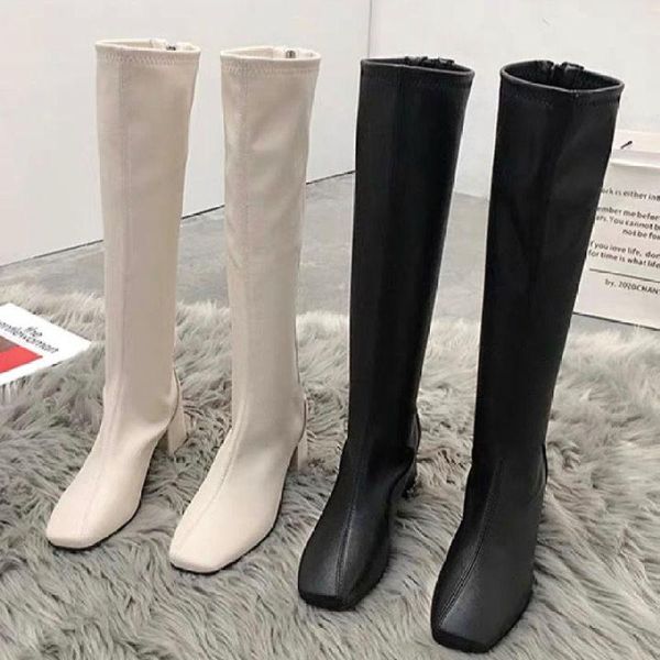 boots women's but knee square toe thick heel 2021 winter small thin skinny leather knight high, Black
boots women's but knee square toe thick heel 2021 winter small thin skinny leather knight high, Black