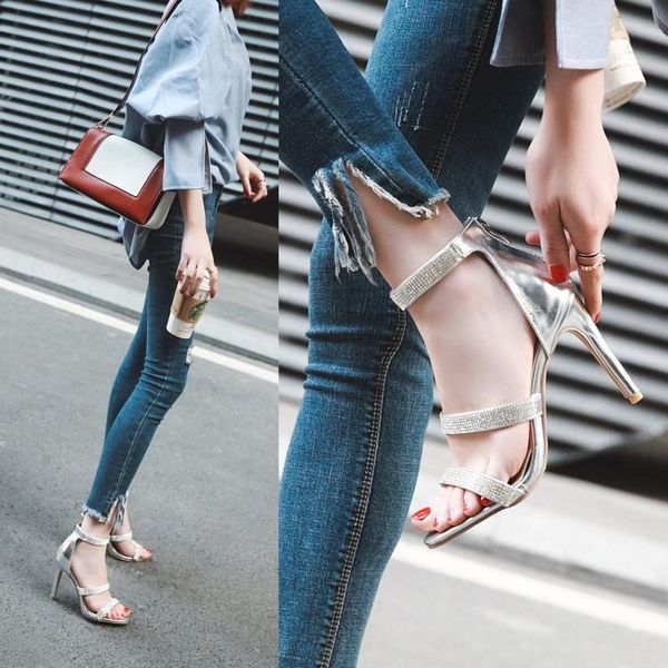 rhinestone stiletto heel sandals women high heels crystal zipper summer party wedding shoes thin pumps, Black
rhinestone stiletto heel sandals women high heels crystal zipper summer party wedding shoes thin pumps, Black