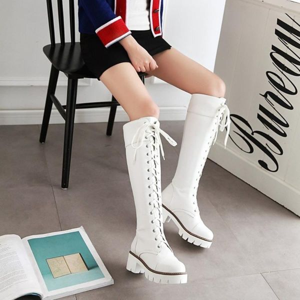 boots women platform knee thigh lace up block high heel shoes riding long warm winter thick cowboy 3colors plus size 2022, Black
boots women platform knee thigh lace up block high heel shoes riding long warm winter thick cowboy 3colors plus size 2022, Black