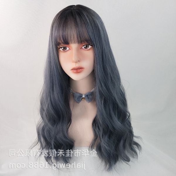long water ripple xiunaier hair fashion air bangs temperament wool roll gradient korean instant noodles curl head cover, Black
long water ripple xiunaier hair fashion air bangs temperament wool roll gradient korean instant noodles curl head cover, Black
