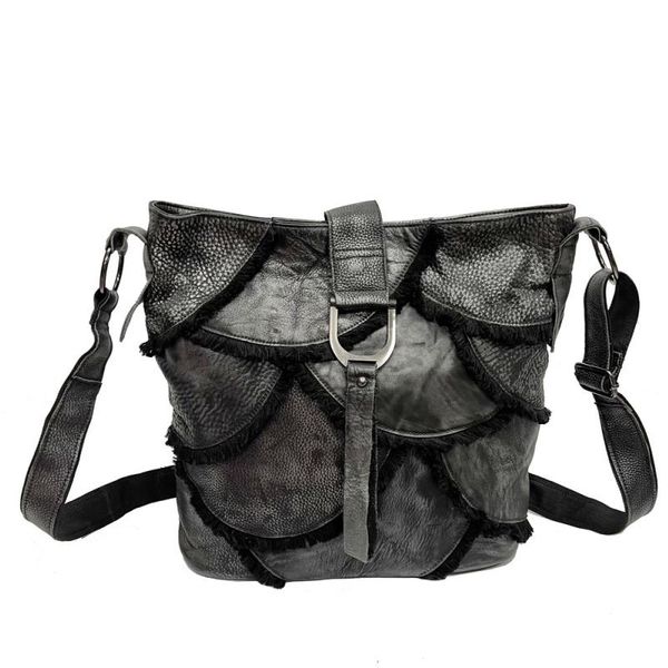 shoulder new 2021 silver bag messenger stitching leather women's polished black retro bucket gllcw
shoulder new 2021 silver bag messenger stitching leather women's polished black retro bucket gllcw
