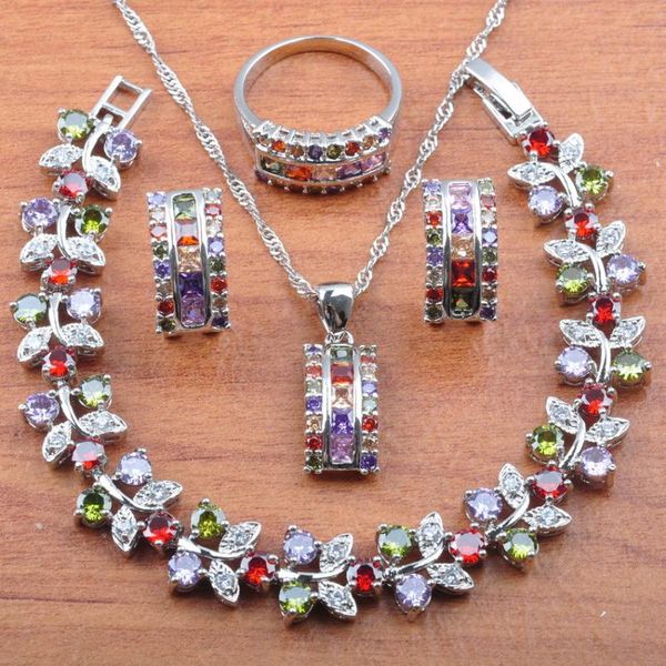 earrings & necklace luxury for women jewelry set multicolor crystal wedding sets cz pendant rings bracelet js0142, Silver
earrings & necklace luxury for women jewelry set multicolor crystal wedding sets cz pendant rings bracelet js0142, Silver