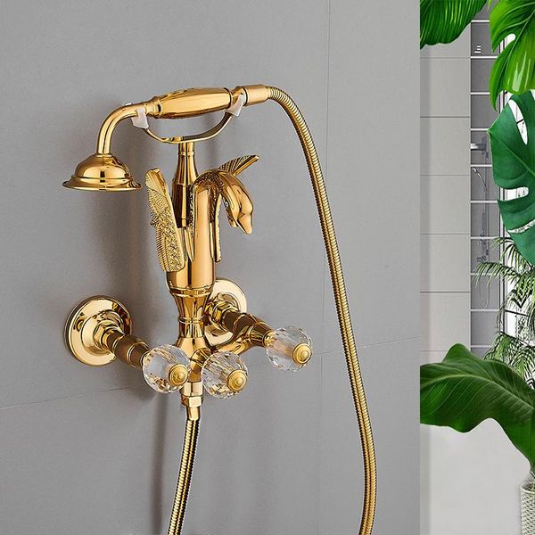 bathroom bathtub shower faucets set wall mounted gold brass swan faucet cold and crystal bath mixer tap sets
bathroom bathtub shower faucets set wall mounted gold brass swan faucet cold and crystal bath mixer tap sets