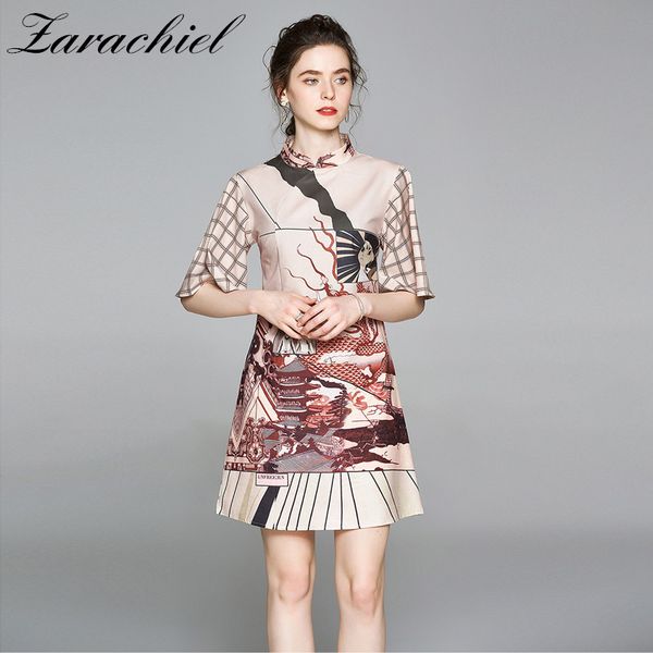 vintage cartoon print women plaid female casual stand collar flare sleeve dresses summer a-line mini cheongsam dress 210416, Black;gray
vintage cartoon print women plaid female casual stand collar flare sleeve dresses summer a-line mini cheongsam dress 210416, Black;gray