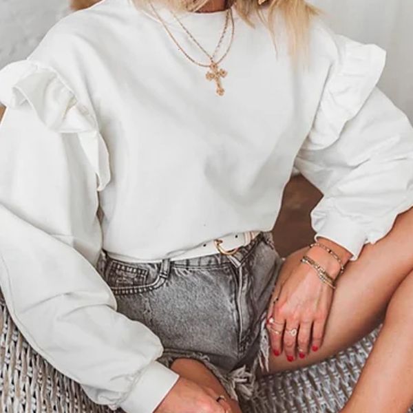 blouses office o neck ruffles elegant blouse lantern sleeve soild lady casual autumn fashion women pullover, White
blouses office o neck ruffles elegant blouse lantern sleeve soild lady casual autumn fashion women pullover, White
