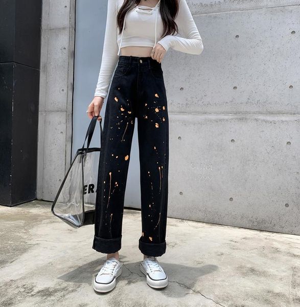 women's jeans s-5xl women casual loose versatile straight-tube ink wash korean fashion clothing, Blue
women's jeans s-5xl women casual loose versatile straight-tube ink wash korean fashion clothing, Blue
