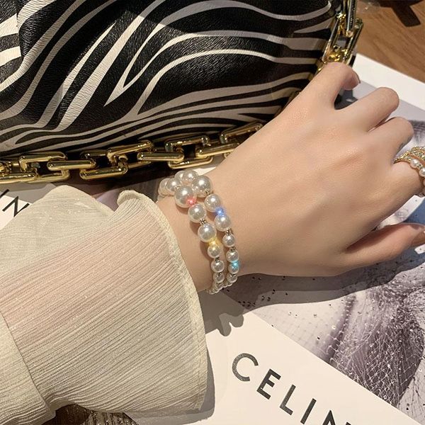 exquisite and gentle temperament jewelry double-layer pearl bracelet simple fashion women link, chain, Black
exquisite and gentle temperament jewelry double-layer pearl bracelet simple fashion women link, chain, Black