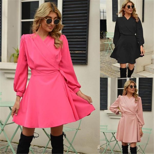 dress woman drawstring solid color long sleeve a line elegant fashion autunm casual daliy female clothes dresses, Black;gray
dress woman drawstring solid color long sleeve a line elegant fashion autunm casual daliy female clothes dresses, Black;gray