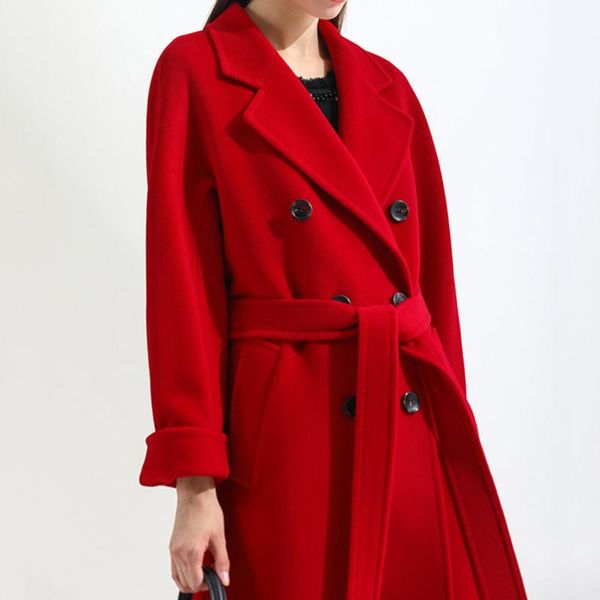 women's trench coats autumn winter mid-length woolen coat solid color double breasted cotton loose casual overcoat with belt, Tan;black
women's trench coats autumn winter mid-length woolen coat solid color double breasted cotton loose casual overcoat with belt, Tan;black