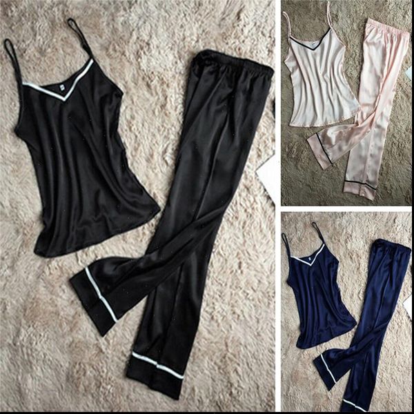 silk pajamas set sling women sleepwear v neck sleeveless and long pants sets, Black;red
silk pajamas set sling women sleepwear v neck sleeveless and long pants sets, Black;red