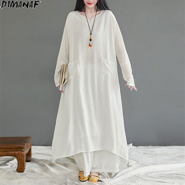 plus size women two piece set suit home wear linen shirts loose pants vintage solid long sleeve white summer 210531
plus size women two piece set suit home wear linen shirts loose pants vintage solid long sleeve white summer 210531
