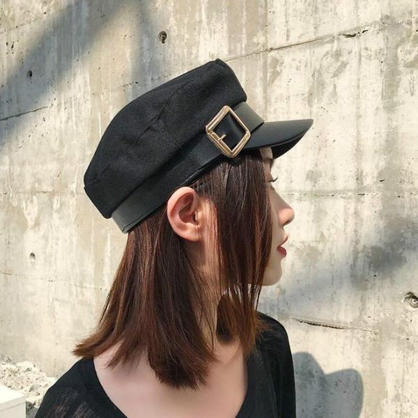 women black military hats autumn winter fashion wool pu leather patchwork sboy caps with belt female gorras boinas para mujer berets, Blue;gray
women black military hats autumn winter fashion wool pu leather patchwork sboy caps with belt female gorras boinas para mujer berets, Blue;gray