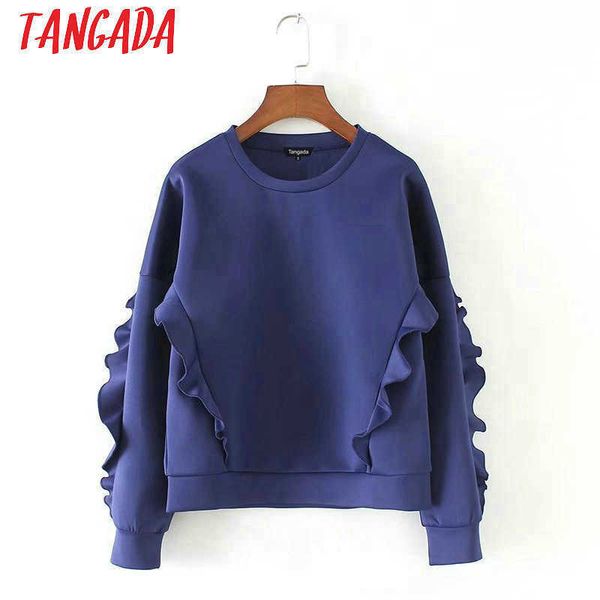 tangada women casual hoodie sweatshirt ruffles o-neck long sleeve purple blue ladies autumn winter sx05 210609, Black
tangada women casual hoodie sweatshirt ruffles o-neck long sleeve purple blue ladies autumn winter sx05 210609, Black