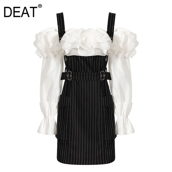 fake two piece women black patchwork wave cut zipper dress slash neck butterfly sleeve slim fashion summer 7e7923 210421, Black;gray
fake two piece women black patchwork wave cut zipper dress slash neck butterfly sleeve slim fashion summer 7e7923 210421, Black;gray