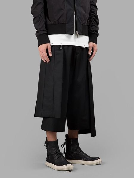 men's pants summer double bag bujapanese style nine minute trousers skirt fashion loose wide leg youth personality, Black
men's pants summer double bag bujapanese style nine minute trousers skirt fashion loose wide leg youth personality, Black