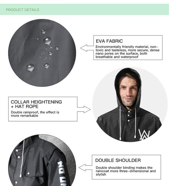 outdoor gadgets eva black raincoat thickened waterproof rain coat women men camping fishing climbing rainwear suit
outdoor gadgets eva black raincoat thickened waterproof rain coat women men camping fishing climbing rainwear suit