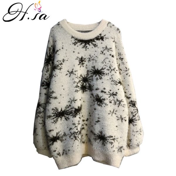 h.sa women long sweater and pullovers fashion loose jumpers black white galaxy harajuku pull femme oversized mohair 210417, White;black
h.sa women long sweater and pullovers fashion loose jumpers black white galaxy harajuku pull femme oversized mohair 210417, White;black