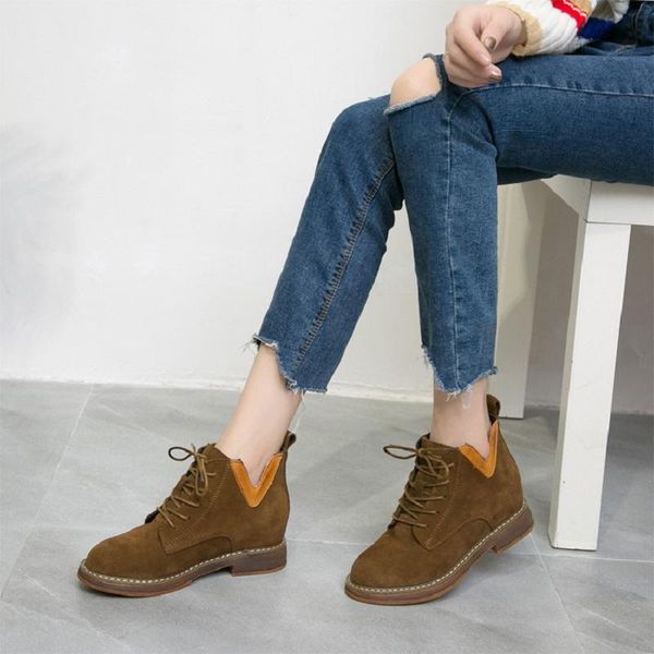boots spring and autumn women's short tube round head sewing thread cross straps tendon bottom suede single, Black
boots spring and autumn women's short tube round head sewing thread cross straps tendon bottom suede single, Black
