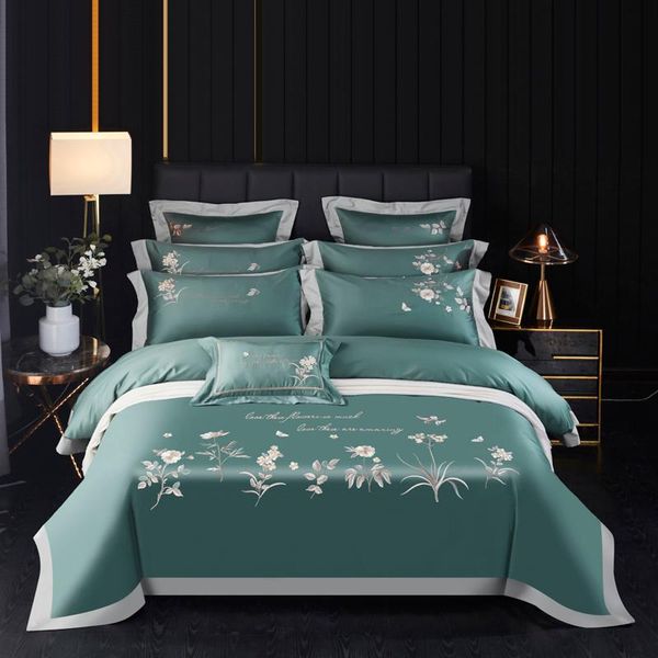 bedding sets luxury green chinese style flowers embroidery soft cozy egyptian cotton set duvet cover flat/fitted sheet pillowcases
bedding sets luxury green chinese style flowers embroidery soft cozy egyptian cotton set duvet cover flat/fitted sheet pillowcases