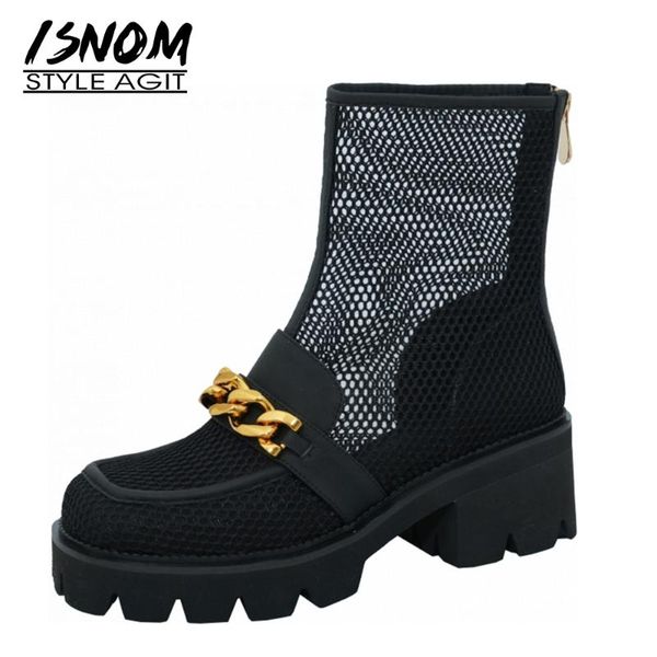women boots sandals gold chain square toe zip up platforms female casual summer mesh shoes, Black
women boots sandals gold chain square toe zip up platforms female casual summer mesh shoes, Black