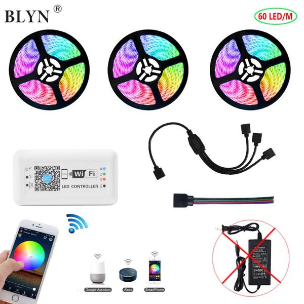 strips 15m wifi ribbon rgb led strip 60led/m 12v 5m/roll work with alexa google home 10m 5m waterproof smart tape light no adapter
strips 15m wifi ribbon rgb led strip 60led/m 12v 5m/roll work with alexa google home 10m 5m waterproof smart tape light no adapter