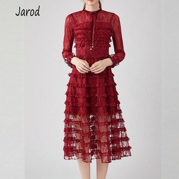 casual dresses layer ruffles cake spring dress women long sleeve bow mesh lace robe femme vestidos midi party, Black;gray
casual dresses layer ruffles cake spring dress women long sleeve bow mesh lace robe femme vestidos midi party, Black;gray