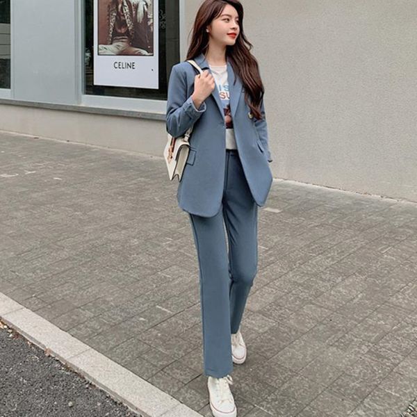 autumn ol blazer pants suit korean style elegant minimalist work blazers + suits women 2 piece sets 210421, White
autumn ol blazer pants suit korean style elegant minimalist work blazers + suits women 2 piece sets 210421, White