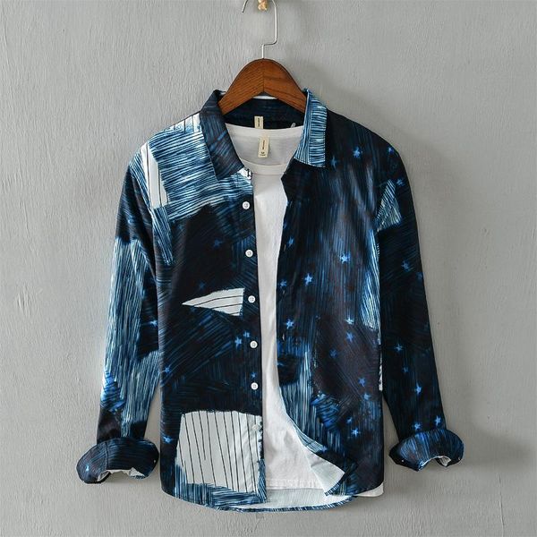 men's casual shirts arrival fashion men shirt printed long-sleeved fall loose jacket retro overalls, White;black
men's casual shirts arrival fashion men shirt printed long-sleeved fall loose jacket retro overalls, White;black