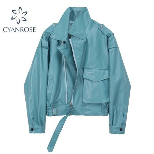 winter autumn motorcycle leather jackets coat fashion casual loose streetwear female pu jacket leather outerwear 210515, Black
winter autumn motorcycle leather jackets coat fashion casual loose streetwear female pu jacket leather outerwear 210515, Black