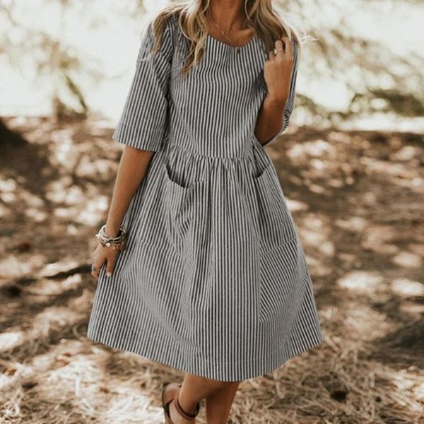 party dresses women dress casual o neck shirt summer half sleeve pocket femme striped print a-line loose, White;black
party dresses women dress casual o neck shirt summer half sleeve pocket femme striped print a-line loose, White;black