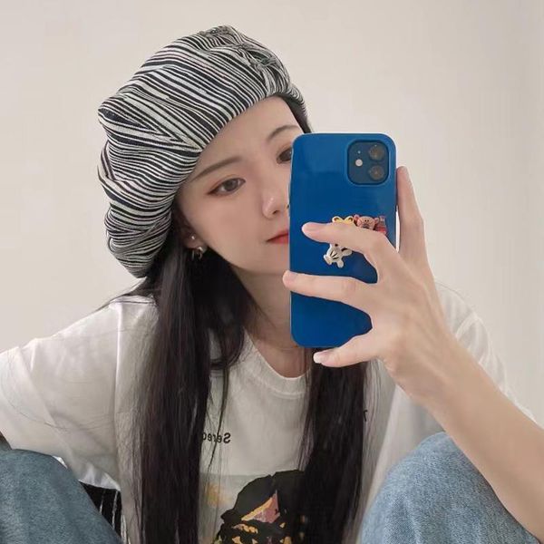 berets women black stripe big casual clouds hat round dome temperament fashion tide all-match spring autumn 2021 corros, Blue;gray
berets women black stripe big casual clouds hat round dome temperament fashion tide all-match spring autumn 2021 corros, Blue;gray