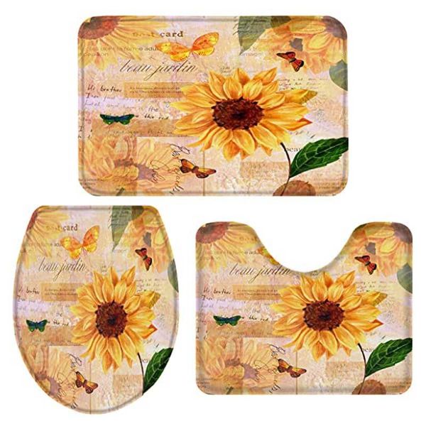 carpets 3 pieces bath rug set toilet seat cover sunflower vintage green leaves floral rustic nature print contour rug, pedestal mat and
carpets 3 pieces bath rug set toilet seat cover sunflower vintage green leaves floral rustic nature print contour rug, pedestal mat and