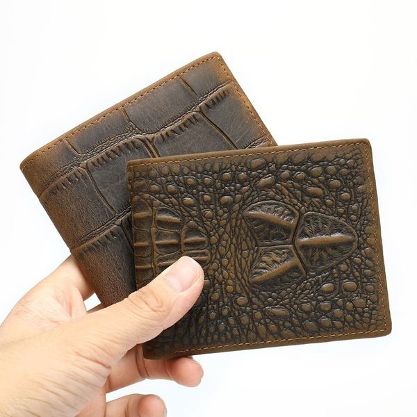 wallets vintage genuine leather luxury crocodile pattern men slim wallet short designer zipper coin purse bifold male money, Red;black
wallets vintage genuine leather luxury crocodile pattern men slim wallet short designer zipper coin purse bifold male money, Red;black