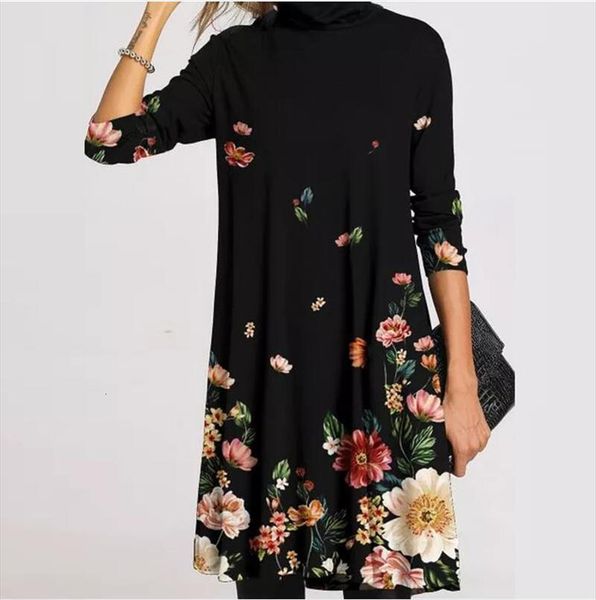 winter turtleneck warm vintage womens dresses print autumn elegant long sleeves patchwork female casual loose vestidos, Black;gray
winter turtleneck warm vintage womens dresses print autumn elegant long sleeves patchwork female casual loose vestidos, Black;gray