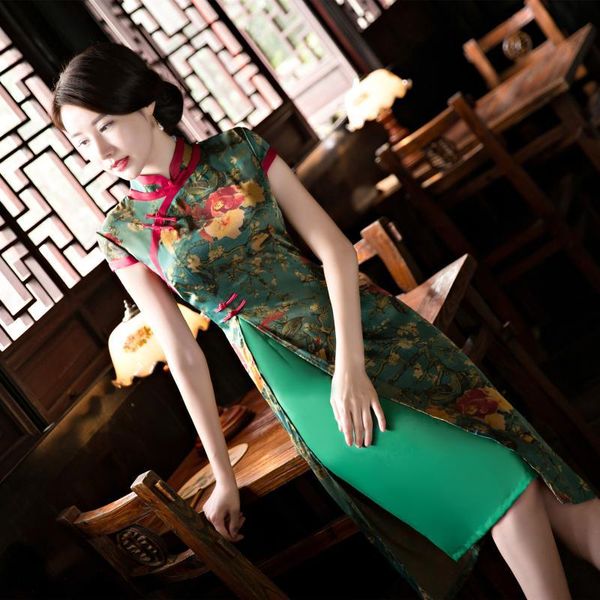 ethnic clothing cheongsam dress traditional chinese female qipao short sleeve floral vintage tradition evening keb7, Red
ethnic clothing cheongsam dress traditional chinese female qipao short sleeve floral vintage tradition evening keb7, Red