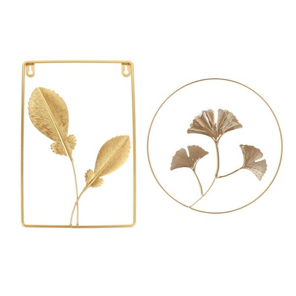 2pcs nordic metal art wall hanging golden round ginkgo leaf decoration decorative objects & figurines
2pcs nordic metal art wall hanging golden round ginkgo leaf decoration decorative objects & figurines