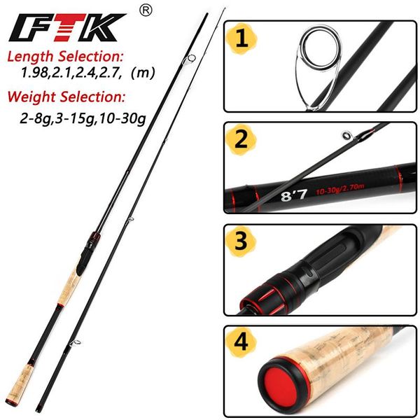 boat fishing rods ftk 1.98/2.1/2.4/2.7m rod carbon fiber cork wood handle 2-8g/3-15g/10-30g pesca carp power fish tackle
boat fishing rods ftk 1.98/2.1/2.4/2.7m rod carbon fiber cork wood handle 2-8g/3-15g/10-30g pesca carp power fish tackle