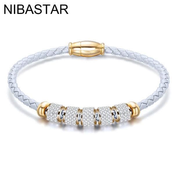 charm bracelets fashion women's jewelry woven leather rope stainless steel bracelet gold / silver punk, Golden;silver
charm bracelets fashion women's jewelry woven leather rope stainless steel bracelet gold / silver punk, Golden;silver