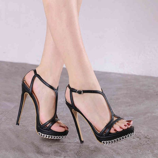 dress shoes ladies and sandals 14cm heel sandal designer chain platform summer women high heels sandale talon femme l8wp, Black
dress shoes ladies and sandals 14cm heel sandal designer chain platform summer women high heels sandale talon femme l8wp, Black