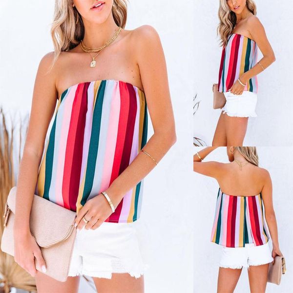 women's tanks & camis women tube one-word collar slim-fit color stripe printing loose folds summer commuter vogue sleeveless, White
women's tanks & camis women tube one-word collar slim-fit color stripe printing loose folds summer commuter vogue sleeveless, White