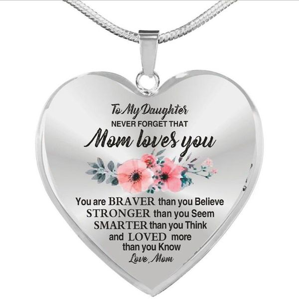 pendant necklaces to my daughter heart shape necklace for women flower gifts from love mom dad birthday gift jewelry, Silver
pendant necklaces to my daughter heart shape necklace for women flower gifts from love mom dad birthday gift jewelry, Silver
