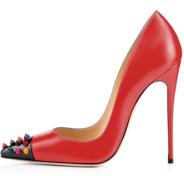 dress shoes women mixed color pointed rivets toe stiletto heels runway woman slip-on banquet lady thin pumps, Black
dress shoes women mixed color pointed rivets toe stiletto heels runway woman slip-on banquet lady thin pumps, Black