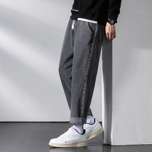 men's jeans 4-color high-end brand youth elastic waist wide-leg pants 2021 autumn trendy fashion all-match loose denim trousers, Blue
men's jeans 4-color high-end brand youth elastic waist wide-leg pants 2021 autumn trendy fashion all-match loose denim trousers, Blue