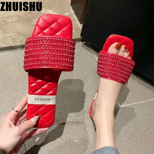 large size women slippers crystal pu leather soft platform slides fashion non-slip comfortable flats women's shoes, Black
large size women slippers crystal pu leather soft platform slides fashion non-slip comfortable flats women's shoes, Black