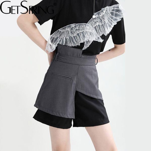 women's shorts getspring women irregular wide leg fake two womens short summer high waist leisure mini 2021 arrival, White;black
women's shorts getspring women irregular wide leg fake two womens short summer high waist leisure mini 2021 arrival, White;black