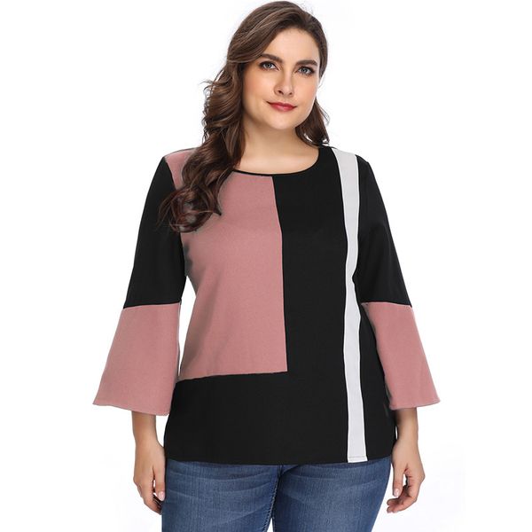 women's plus size hy3050# large color matching long sleeve top
women's plus size hy3050# large color matching long sleeve top